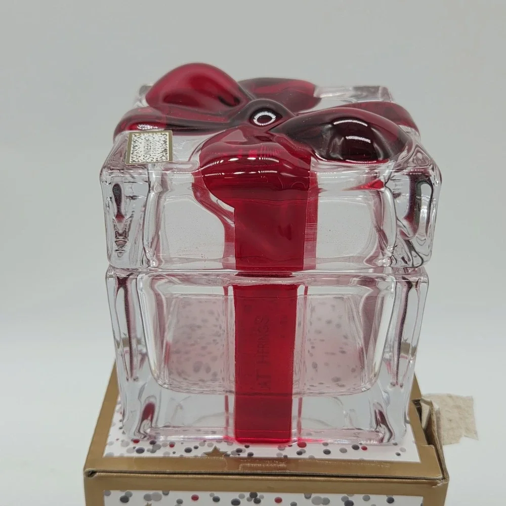 Godinger Gatherings Crystal Present Box Shannon By Godinger Red Bow # 28643